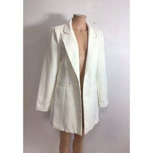 White Jacket Blazer Coat Womens Large New